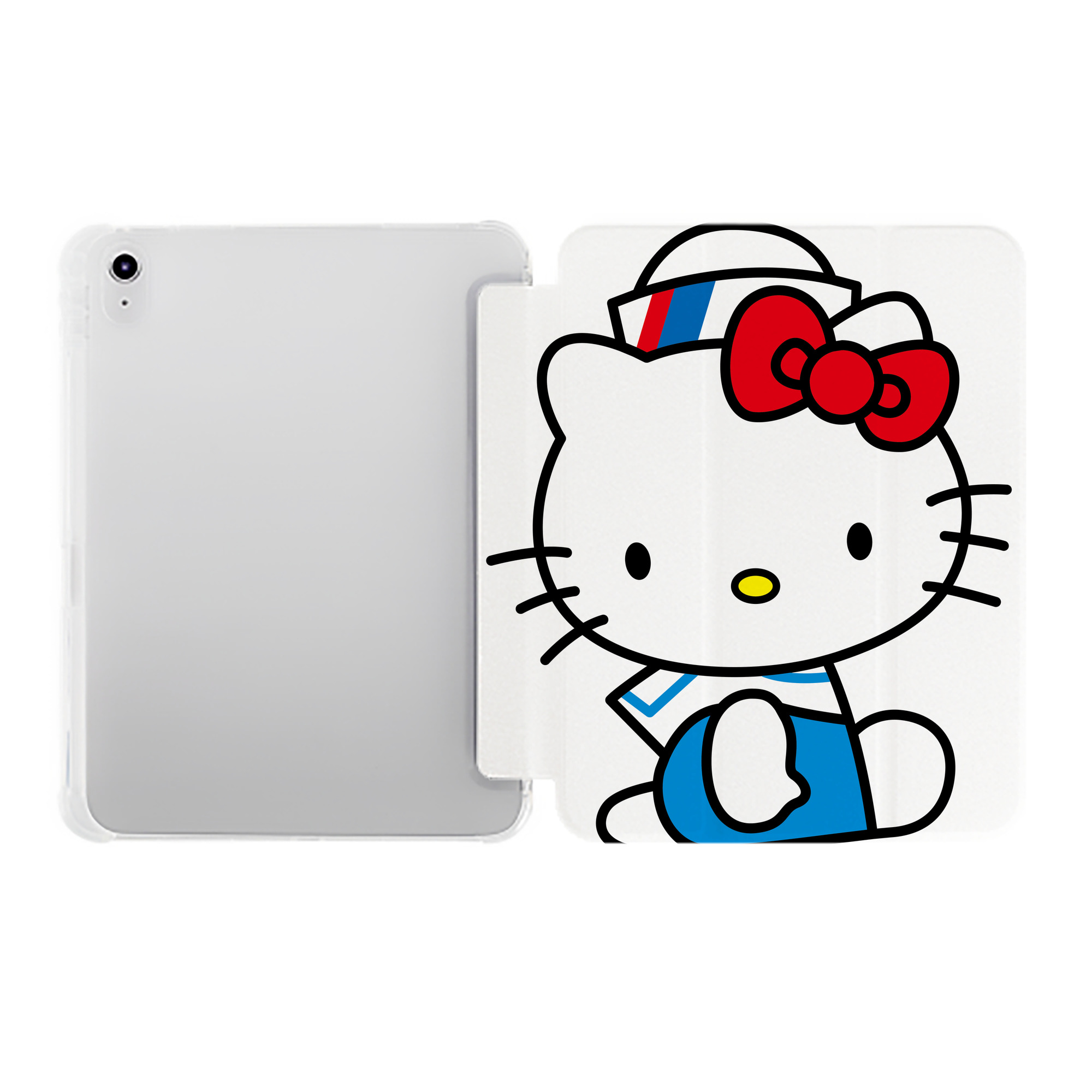 （画像用） Hello Kitty ハローキティ IPad ケース ペン収納付き 三つ折りスタンド PUレザー×シリコン 対応機種9.5/10.5/10.9インチ